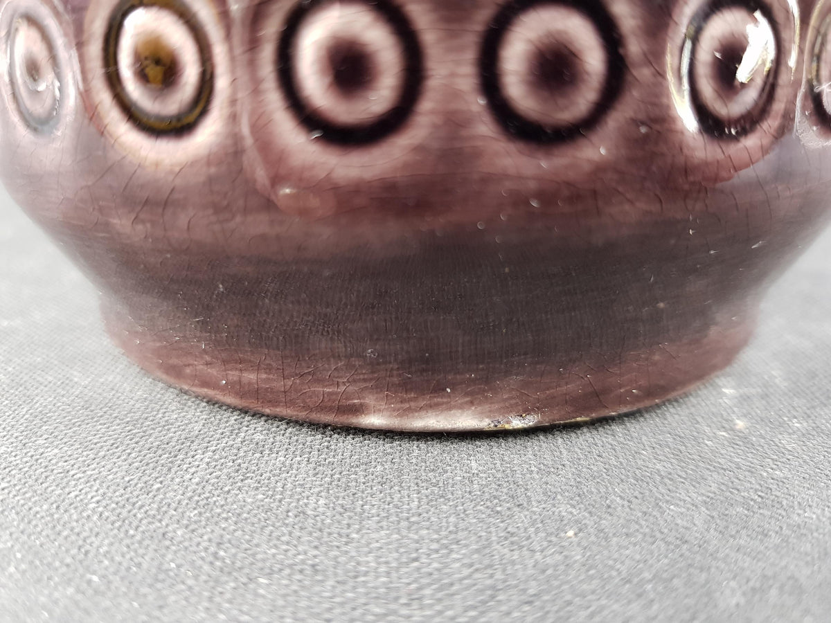 Vintage SCHEURICH KERAMIK Deep Purple Vase with Inka Decor 260 22 West German Pottery 1970s
