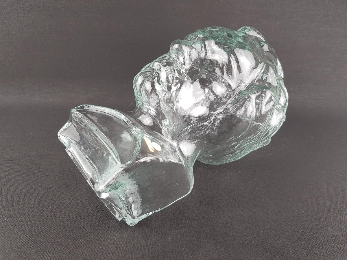 Vintage INGRID GLAS Glass Head Phone Holder, Hat Cap Wig Holder Glass Bust of Ludwig von Beethoven West Germany 1960-70