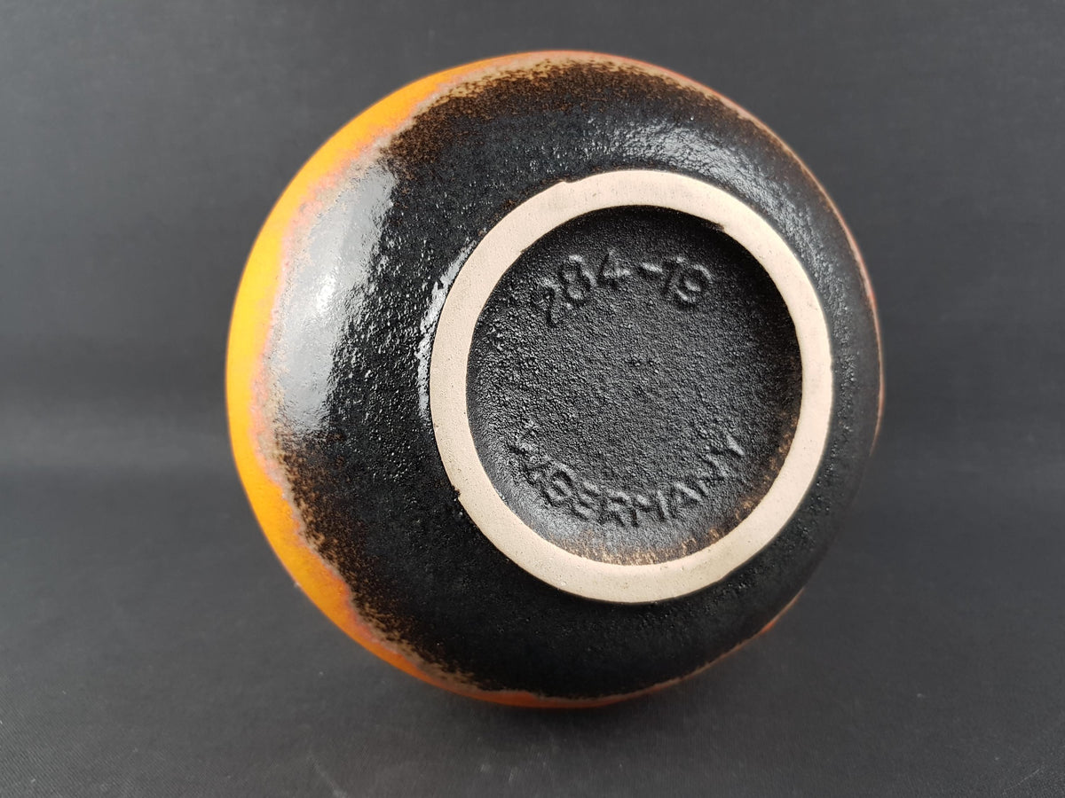 Vintage SCHEURICH KERAMIK Orange, Brown and Beige CERAMOS Vase 284 19 West Geman Pottery 1970s