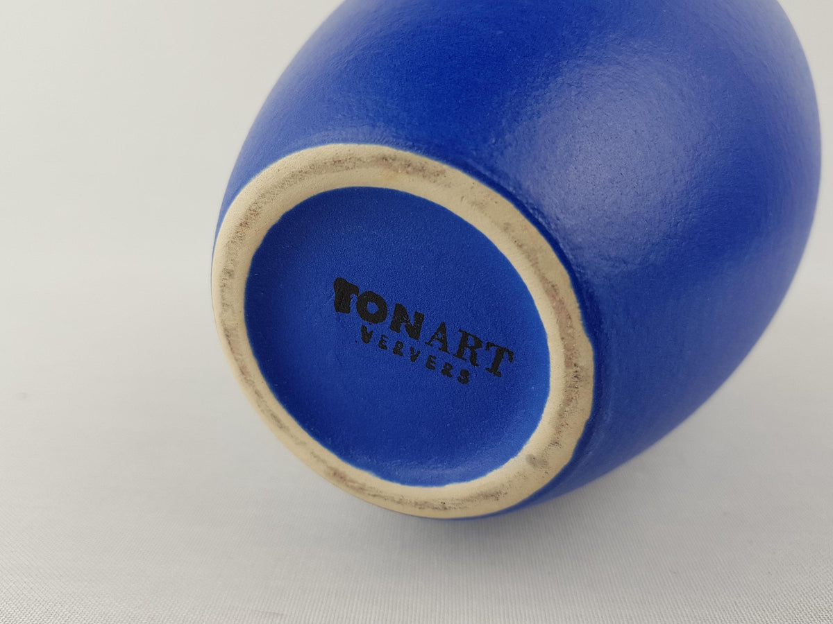 Vintage TONART VERVERS Cobalt Blue Vase German Pottery Westerwald 1990s