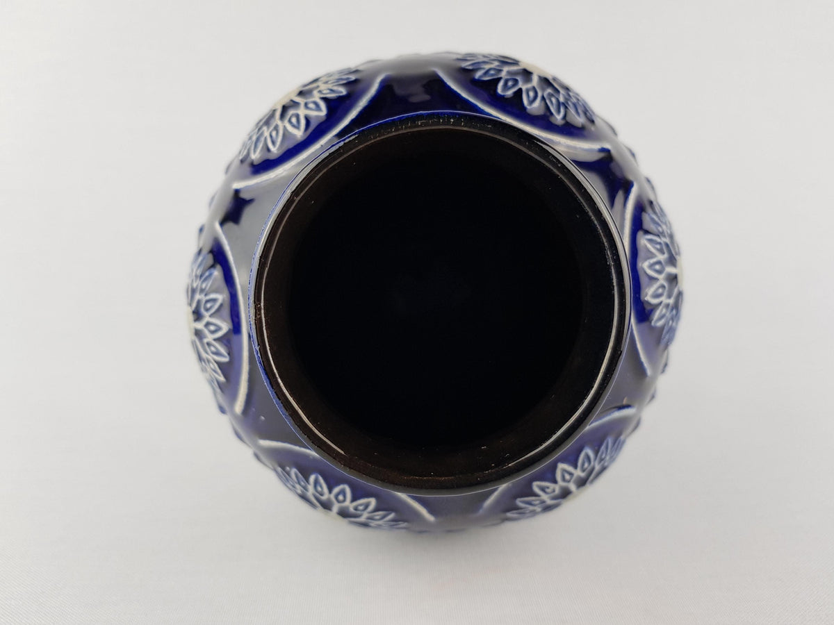 Vintage Ink Blue BAY KERAMIK Vase West German Pottery 62 25 Fat Lava Era 1960-70