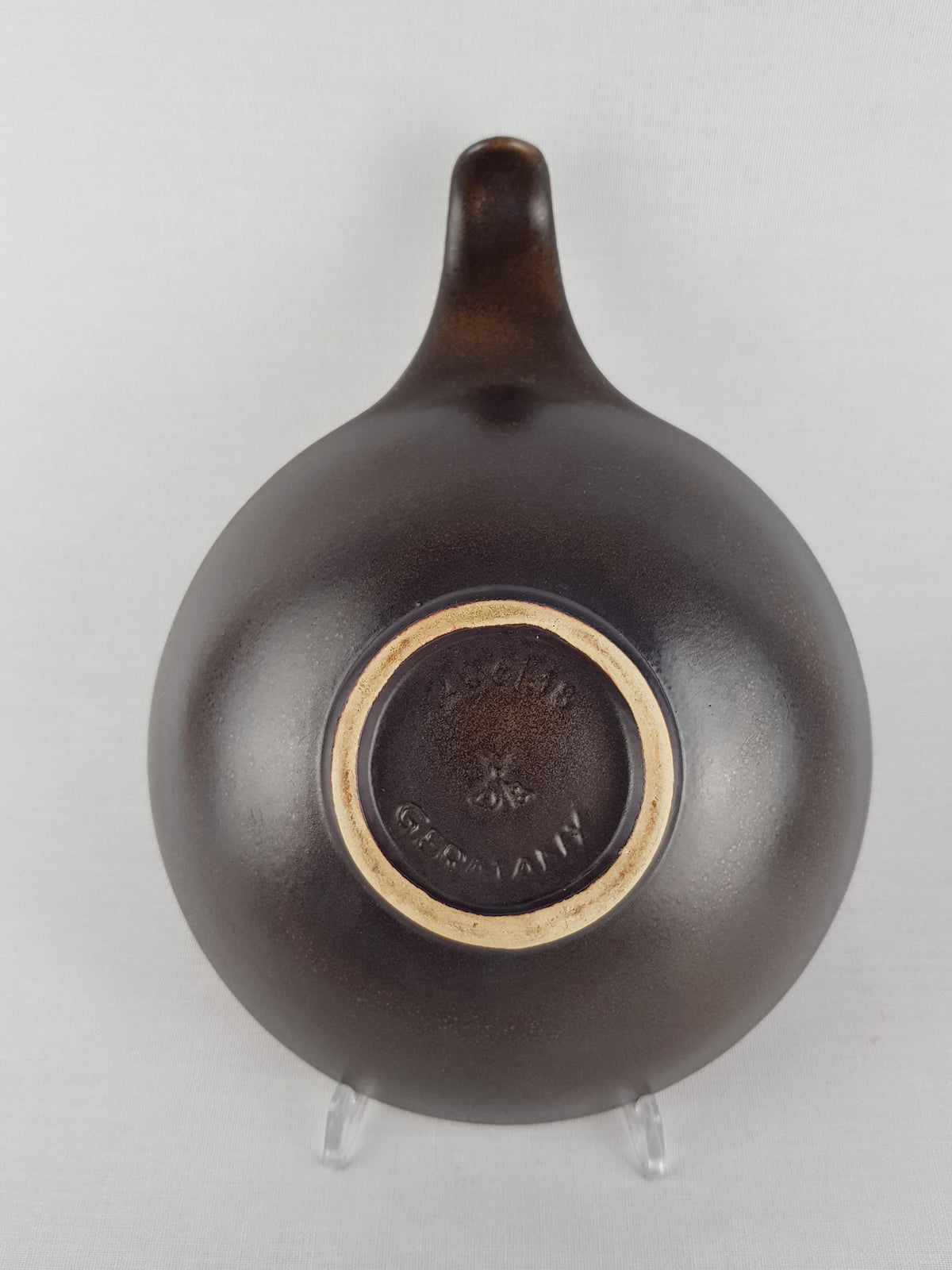 Vintage DÜMLER & BREIDEN Orange and Brown Ceramic Bowl 206/18 West German Pottery 1970s