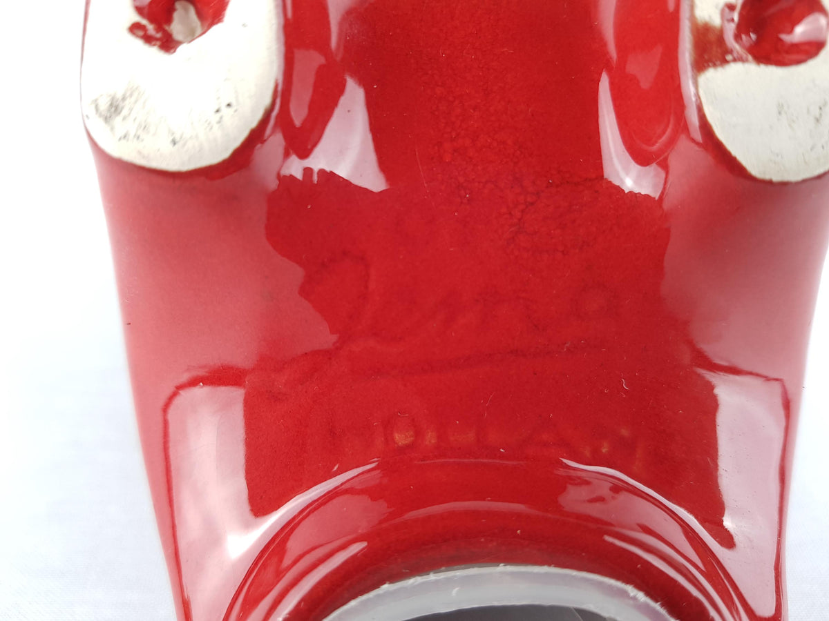 Vintage JEMA HOLLAND Red Owl Figurine Piggy Bank Saving Money Box 617 Dutch Pottery 1970s