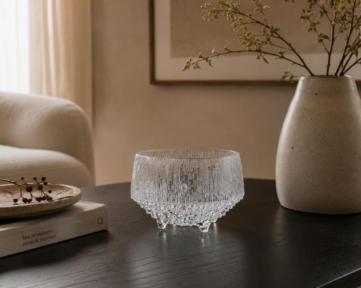Vintage IITTALA Transparant Glass Bowl Ultima Thule By Tapio Wirkkala 1960s