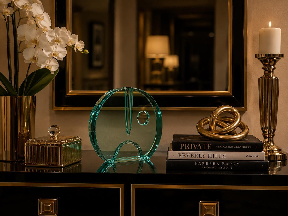 Vintage FONTANA ARTE Turquoise Mirrored Solifleur Glass Vase by Gallotti and Radice, Italian Design Glass Art ca. 1960