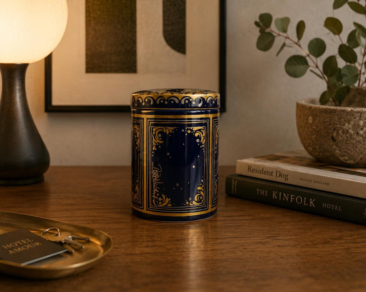 Vintage ROSENTHAL PORZELLAN Studio Linie Porcelain Storage Box 1001 Night Serie by Bjorn Wiinblad 1970s
