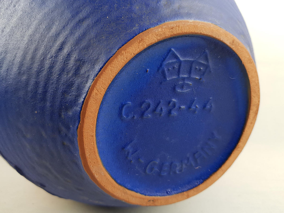 XXL Vintage CARSTENS KERAMIK Orange and Blue Floor Vase C242-44 1960s