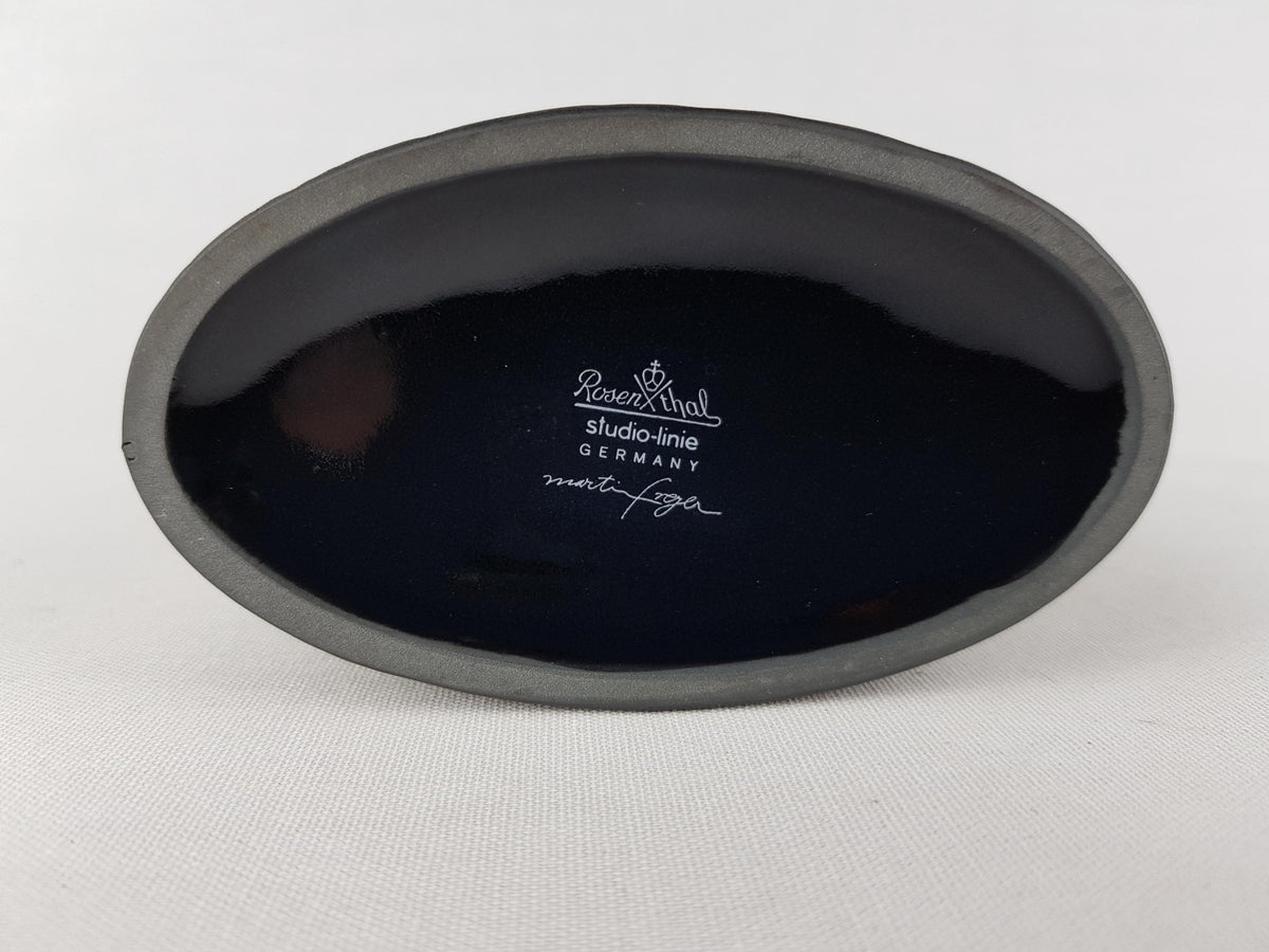 Rare Vintage ROSENTHAL Studio Linie Porcelaine Noire Relief Vase by Martin Freyer | Black Bisque Porcelain | West Germany 1970s