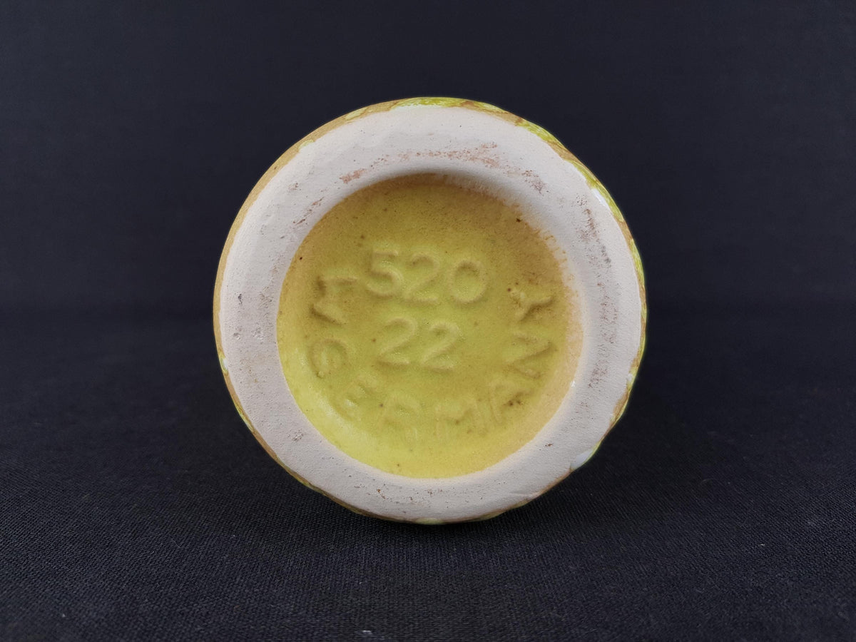 Vintage SCHEURICH KERAMIK Yellow Fat Lava Diabolo Vase 520-22, West German Pottery 1970s