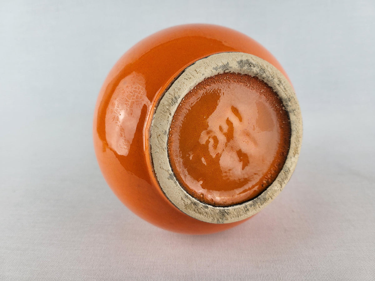 Vintage JOPEKO KERAMIK Orange Fat Lava Jug Vase West German Pottery 1970s