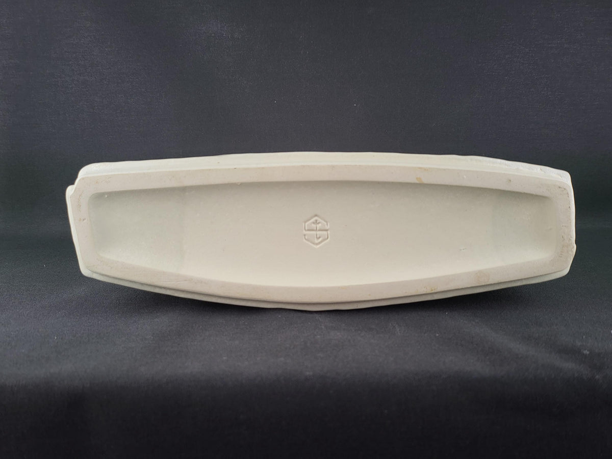 Vintage STEULER KERAMIK Beige Slab Vase Model 911 by Heiner Balzar from the Objekt Series West German Pottery 1980s