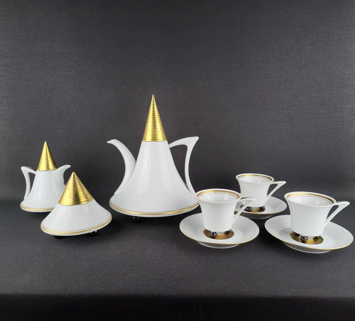 Vintage THUN STUDIO Obelisk Porcelain Coffee Tea Espresso Service Czech Republic 1990s — photo 1