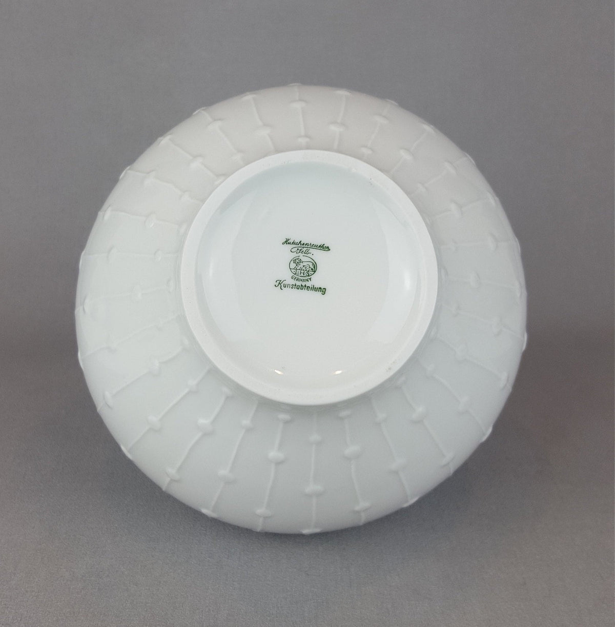 Vintage White HUTSCHENREUTHER Porzellan Op Art Porcelain Vase 1970s