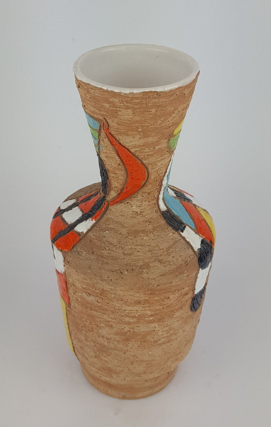 Vintage Fratelli Fanciullacci vase with Mexican people decor 1950-1960