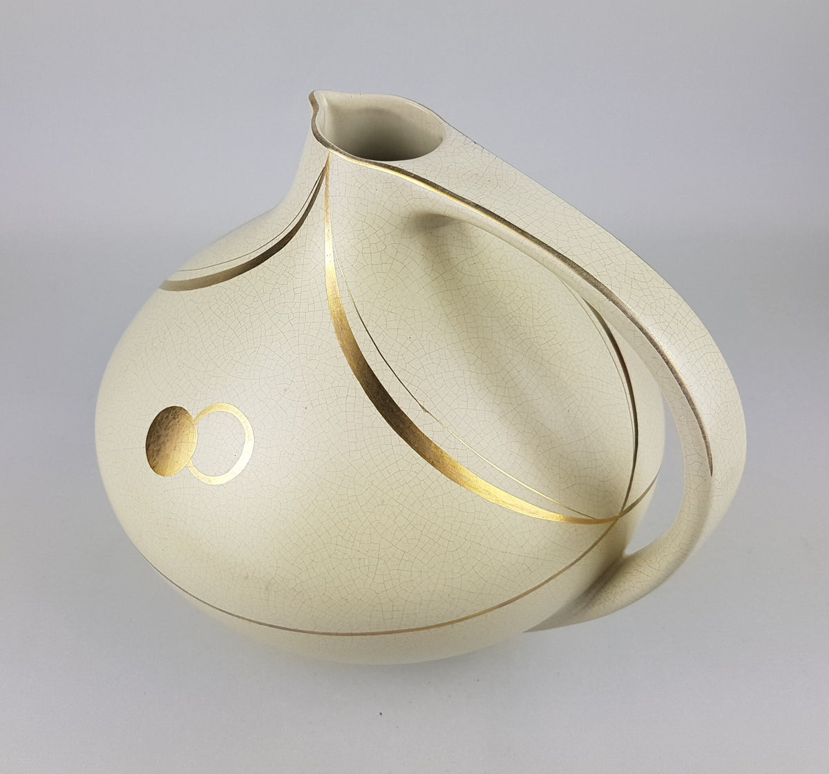 Vintage RUSCHA KERAMIK Vase with gold decor by Erbaso Edel Keramik 1960s