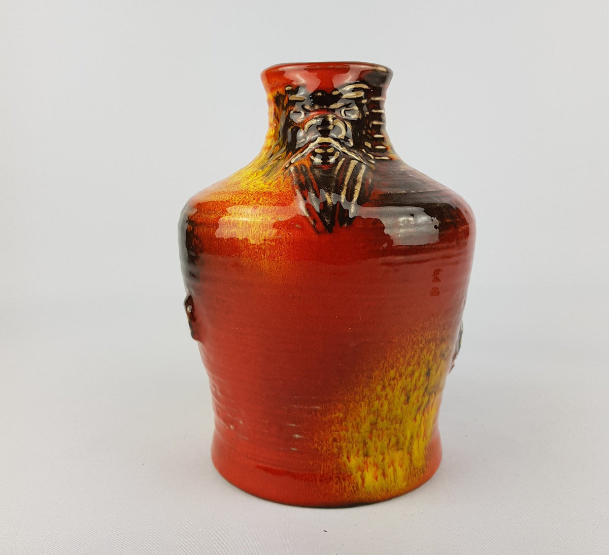 Vintage Red and Yellow CARSTENS TONNIESHOF Keramik Multicolour Vase West German Pottery