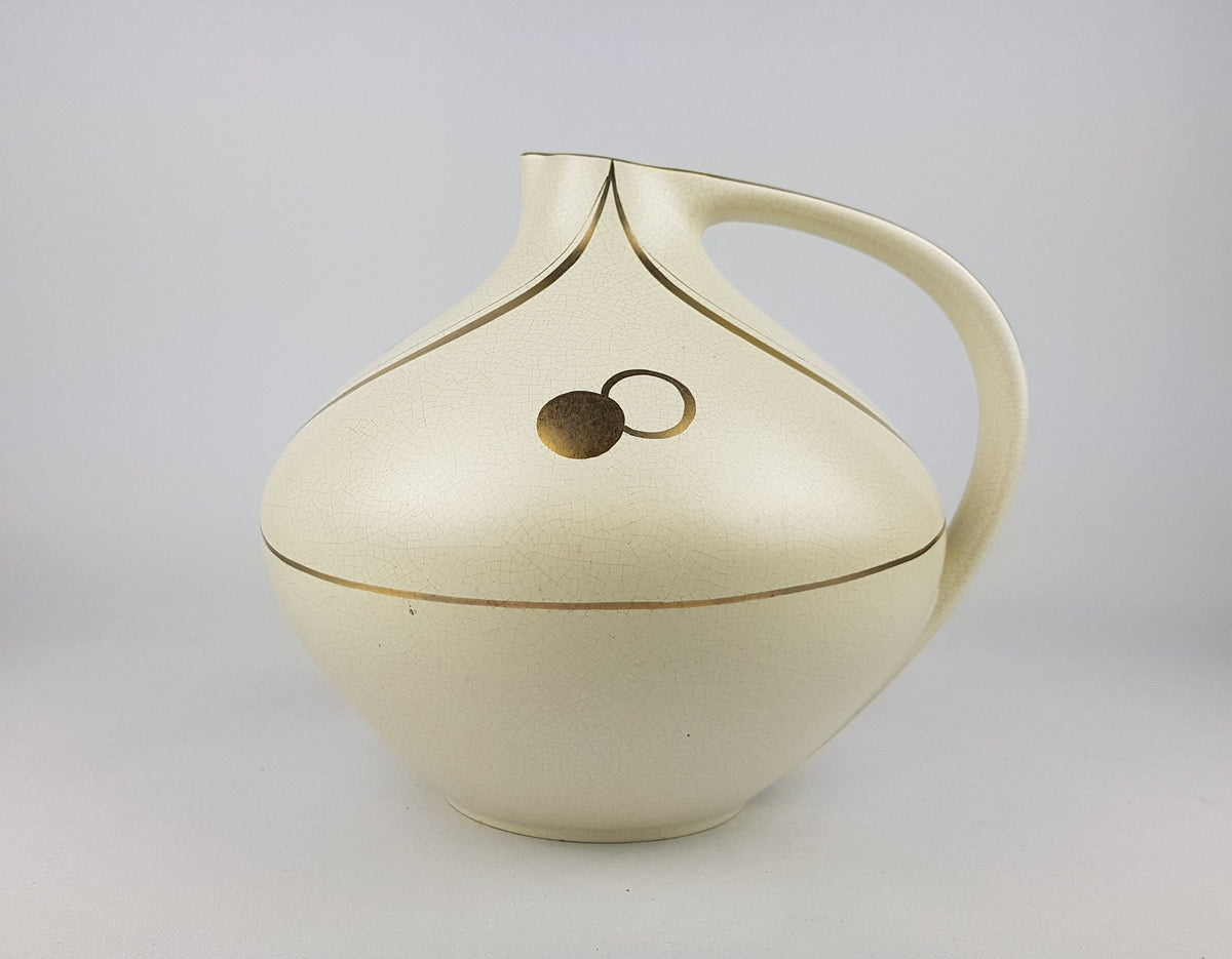 Vintage RUSCHA KERAMIK Vase with gold decor by Erbaso Edel Keramik 1960s