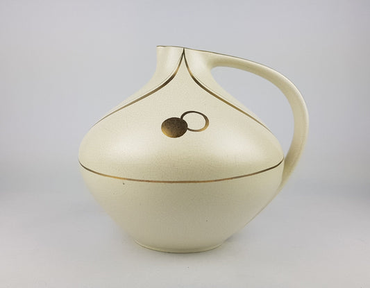 Vintage RUSCHA KERAMIK Vase with gold decor by Erbaso Edel Keramik 1960s