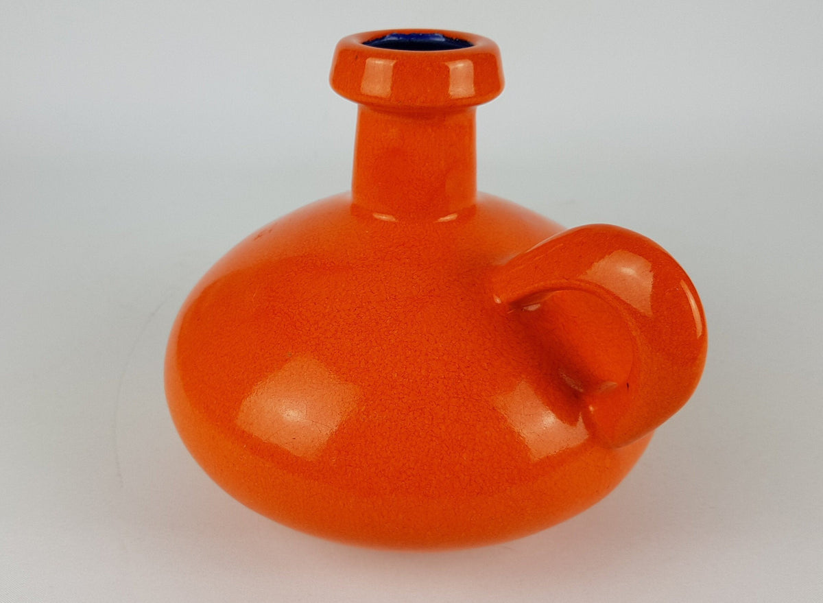 Vintage Orange OTTO Keramik Fat Lava vase, West German Pottery #