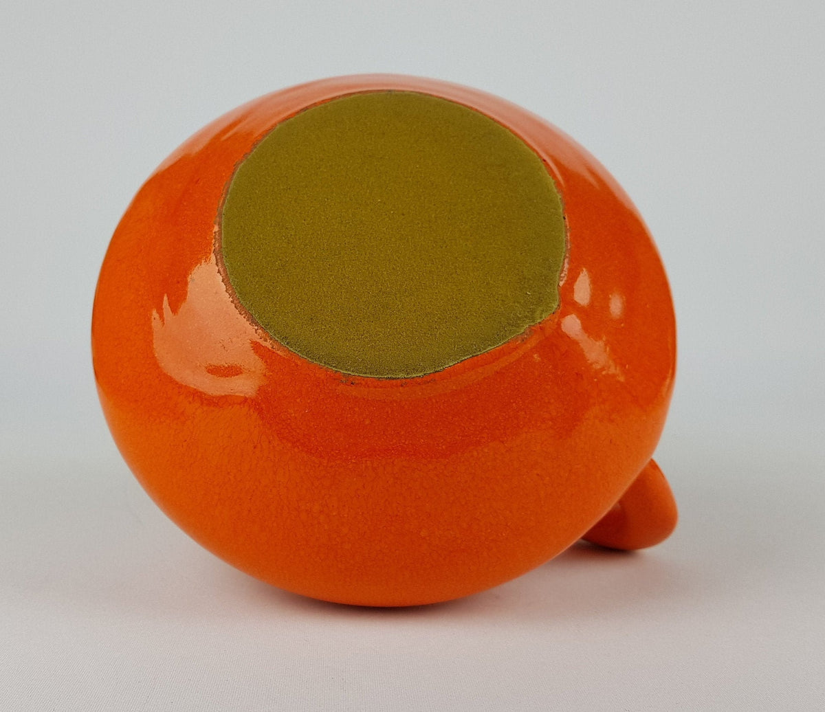 Vintage Orange OTTO Keramik Fat Lava vase, West German Pottery #