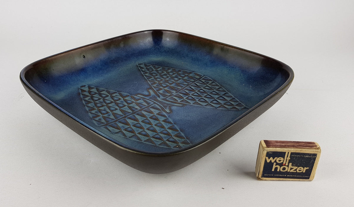 Vintage Blue SOHOLM STENTOJ Bornholm Denmark BOWL by Einar Johansen 1960s