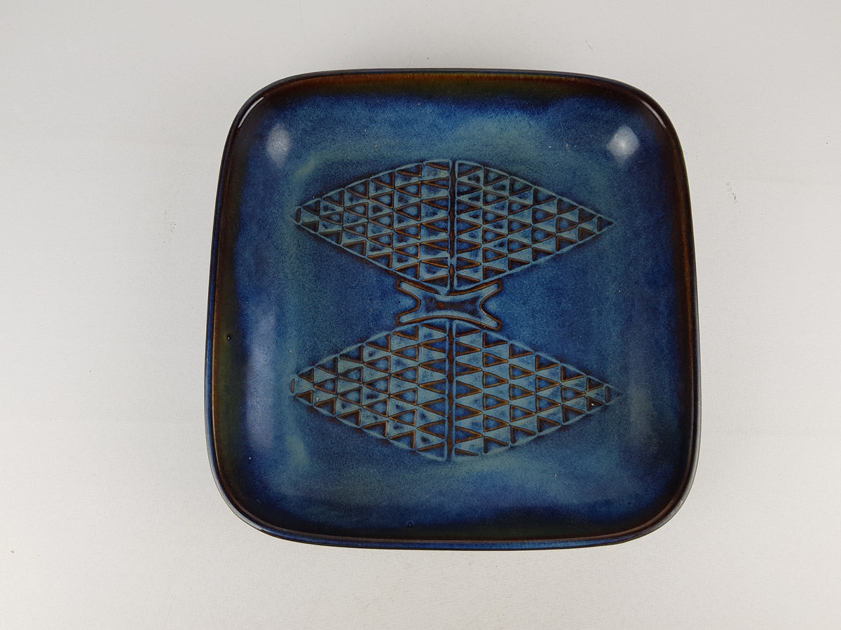 Vintage Blue SOHOLM STENTOJ Bornholm Denmark BOWL by Einar Johansen 1960s