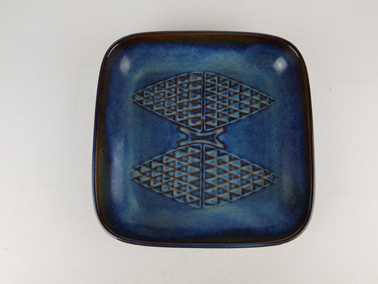 Vintage Blue SOHOLM STENTOJ Bornholm Denmark BOWL by Einar Johansen 1960s