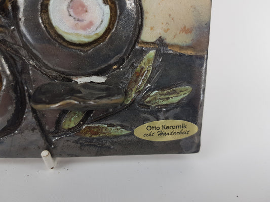 1995 - 2000 Vintage OTTO KERAMIK 3D Wall Plate Fat Lava