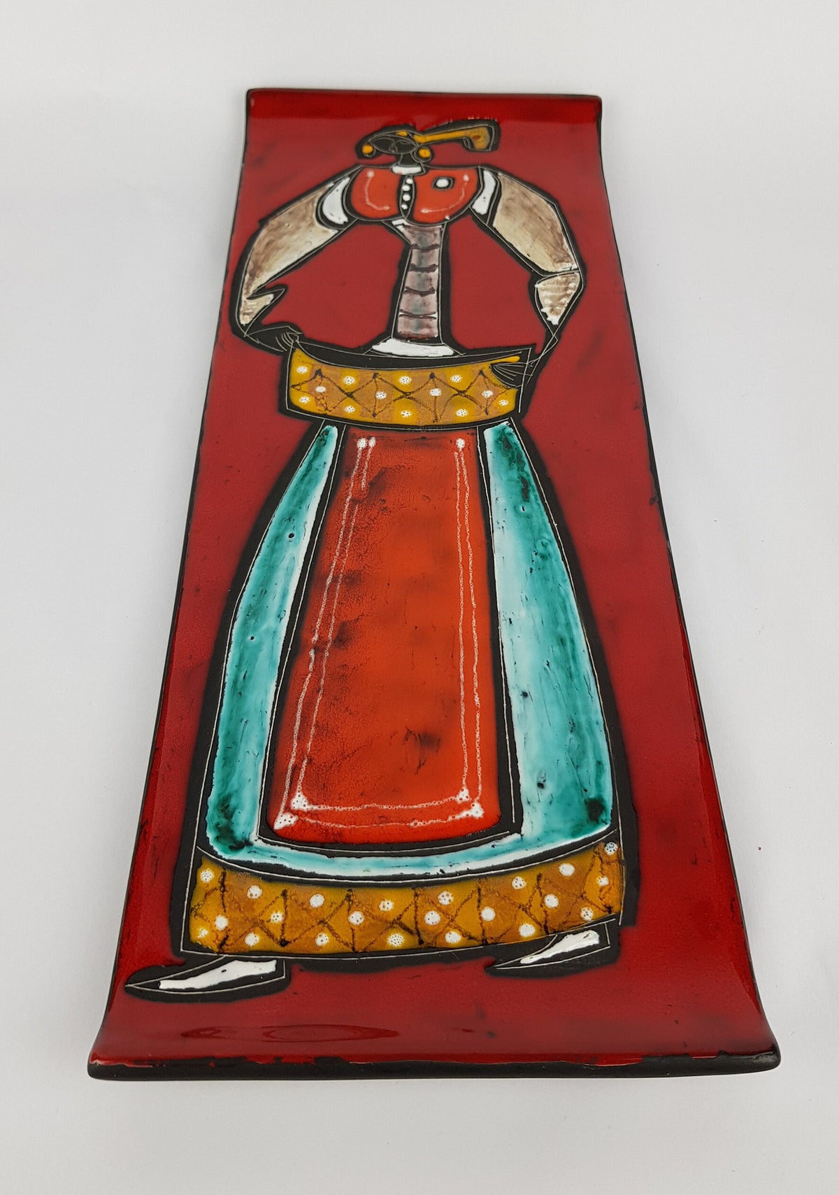 Vintage ITALIAN ALLA MODA Ceramic Wall Tile, San Marino, 1960-70