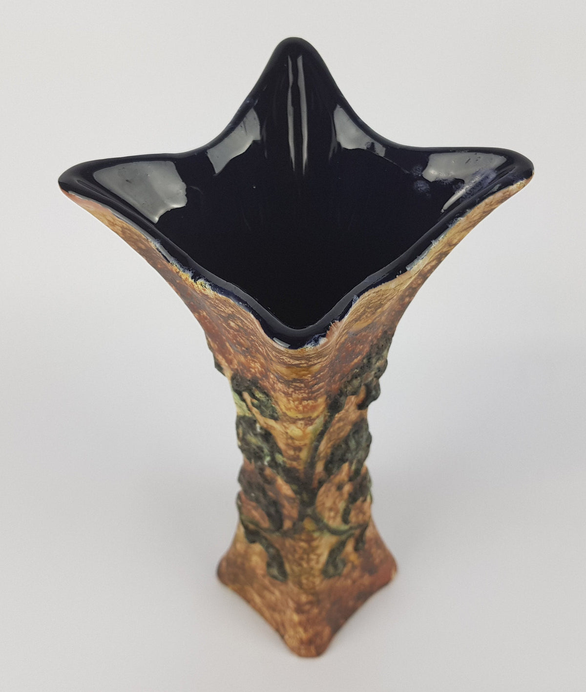Very Rare Vintage Stylish MAREI KERAMIK (Majolikafabrik Rheinbach) Fat Lava Vase with Bergen decor