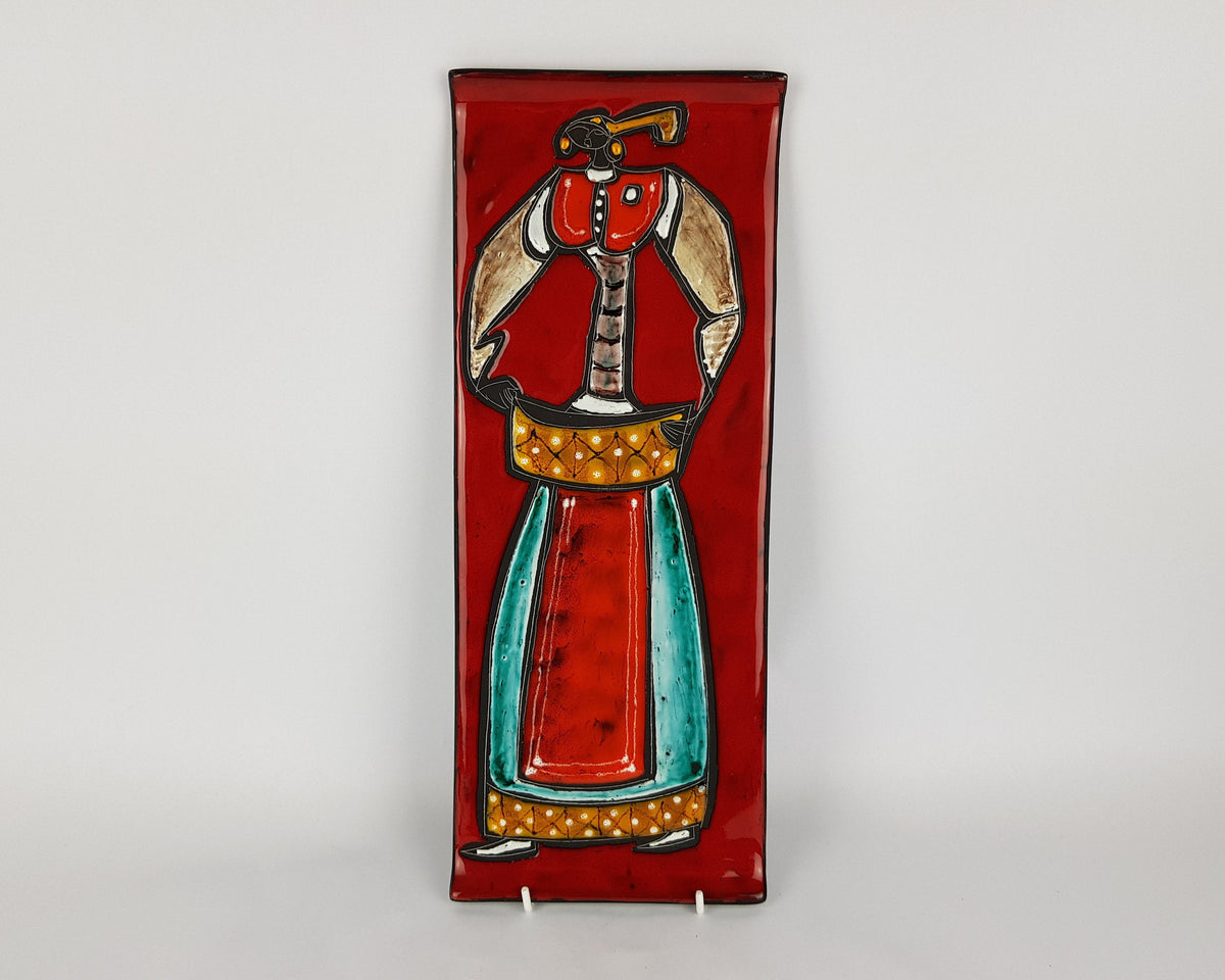 Vintage ITALIAN ALLA MODA Ceramic Wall Tile, San Marino, 1960-70