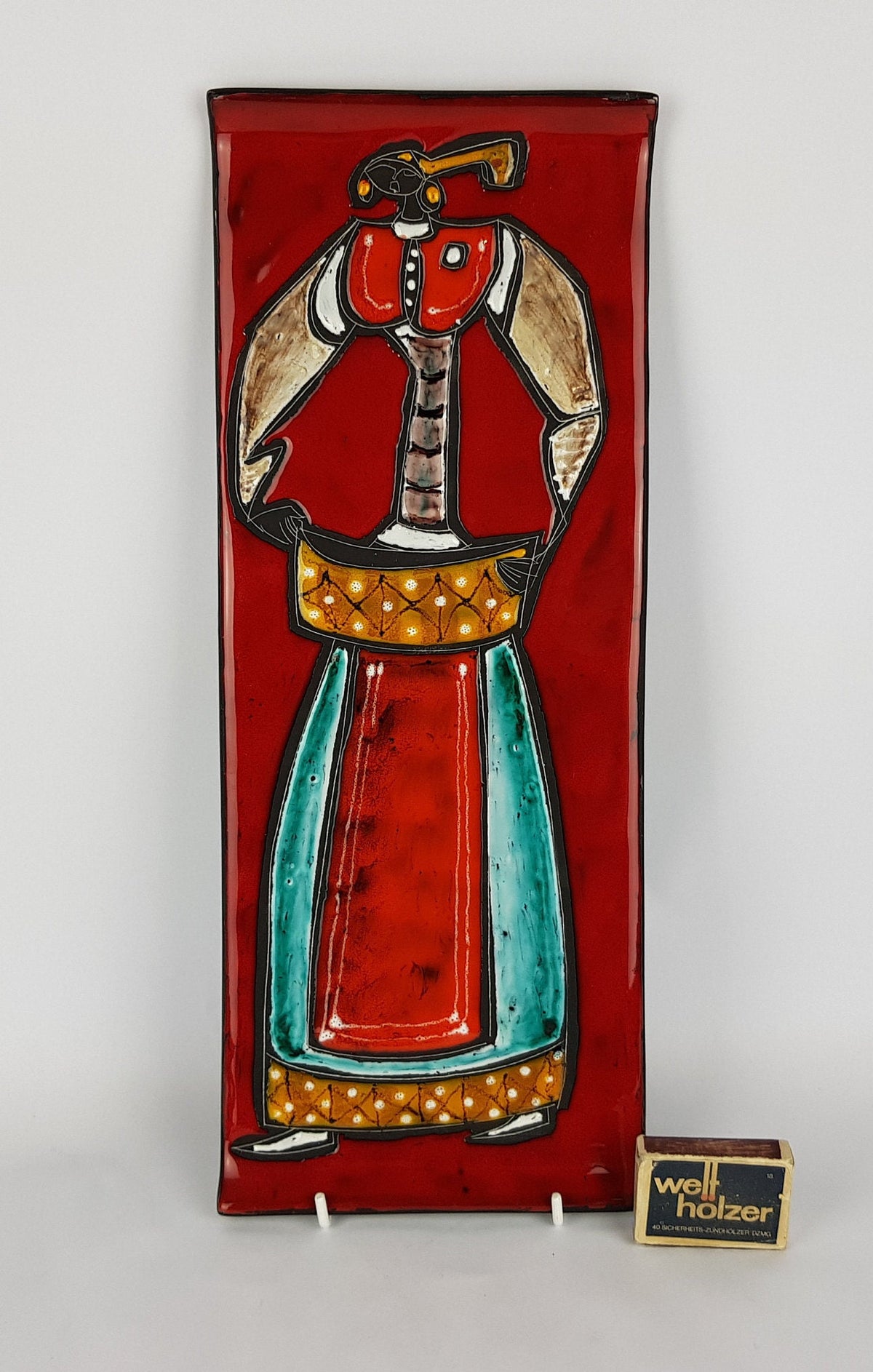 Vintage ITALIAN ALLA MODA Ceramic Wall Tile, San Marino, 1960-70