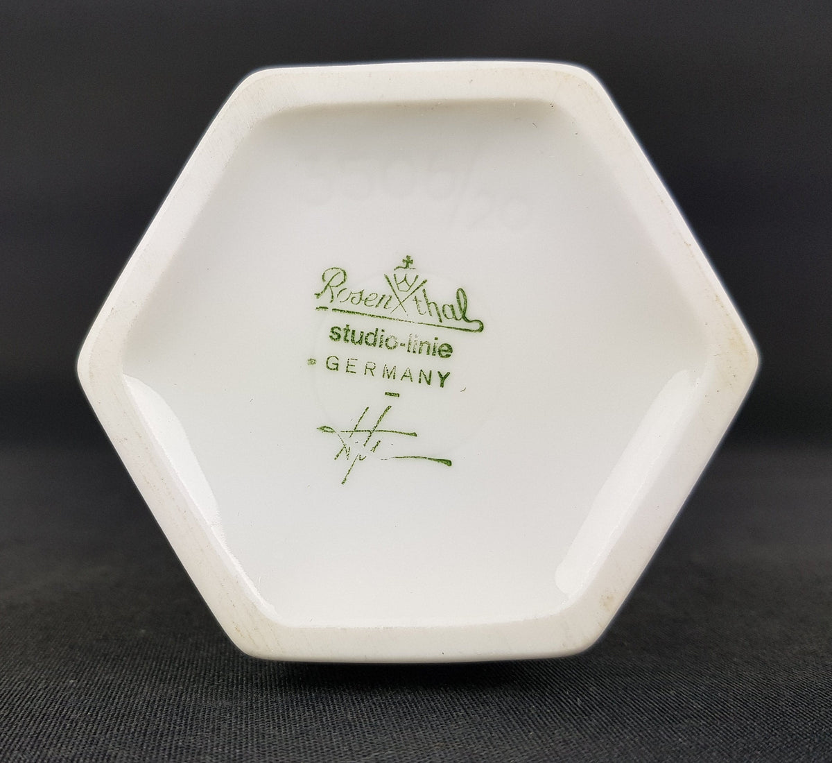 Vintage ROSENTHAL White Biscuit Porcelain Porzellan Op Art vase by Werner Uhl 1970s