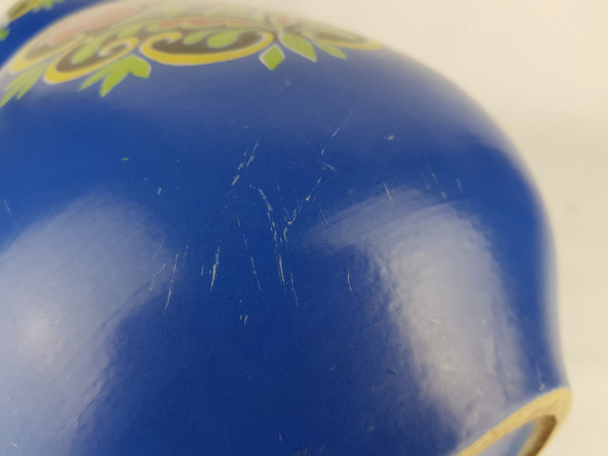 Vintage XXL UBELACKER (Ü-KERAMIK) Blue Floor Vase West German Pottery Fat Lava Era 1960s 1970s