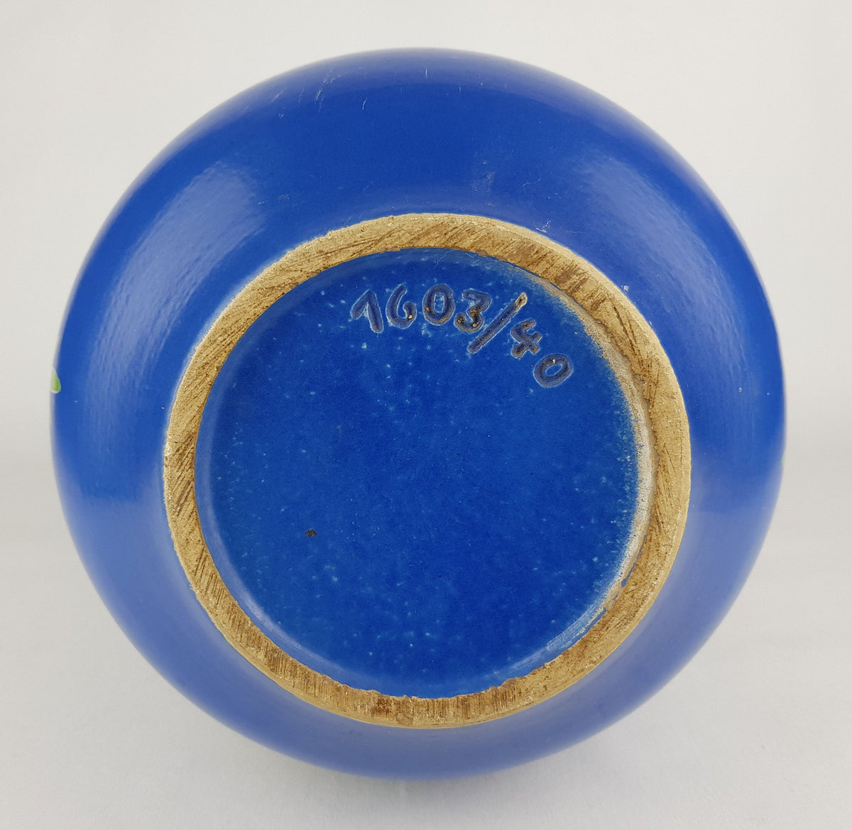 Vintage XXL UBELACKER (Ü-KERAMIK) Blue Floor Vase West German Pottery Fat Lava Era 1960s 1970s
