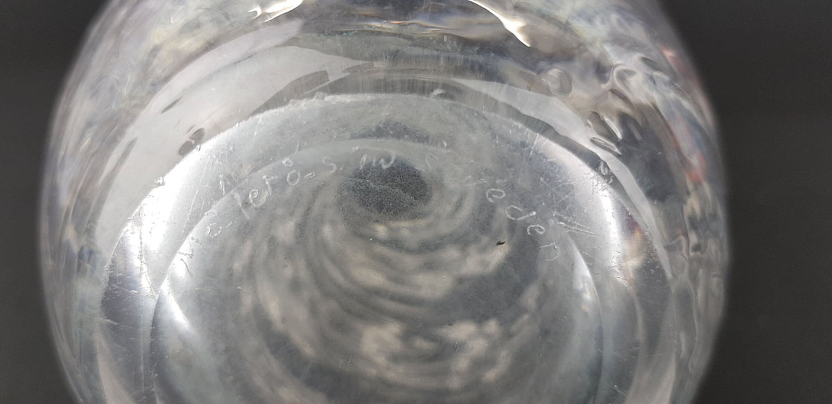 Vintage MALERAS GLASBRUK Swedisch Art Vase, signed by Folke Walving 1960s