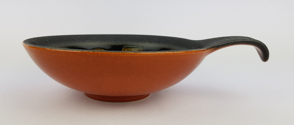 Vintage DÜMLER & BREIDEN Brown Fat Lava Ceramic Bowl 206/18, West German Pottery 1970s
