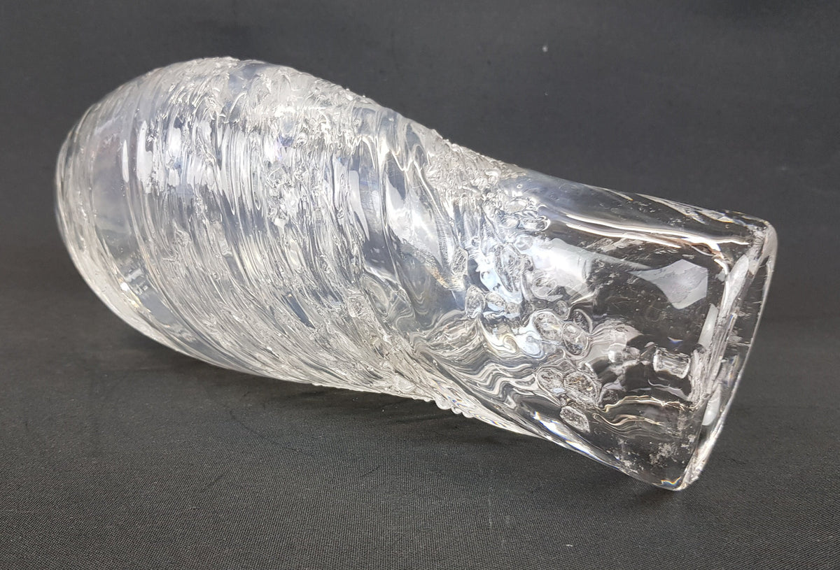 Vintage MALERAS GLASBRUK Swedisch Art Vase, signed by Folke Walving 1960s