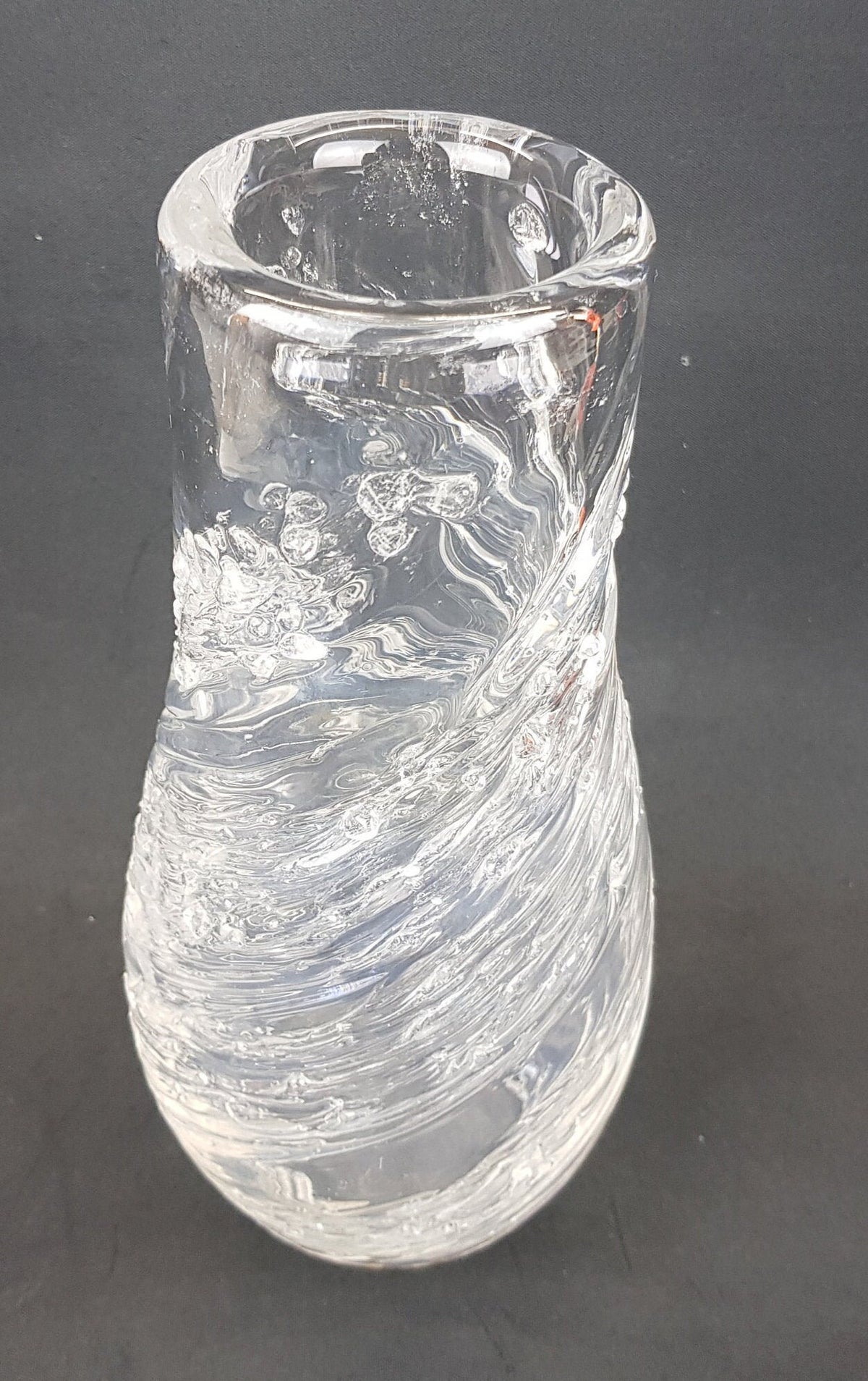 Vintage MALERAS GLASBRUK Swedisch Art Vase, signed by Folke Walving 1960s