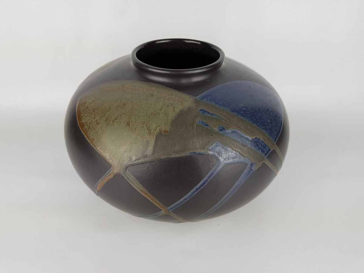 Vintage BAY KERAMIK Fat Lava XL Disk Vase West German Pottery 690-17