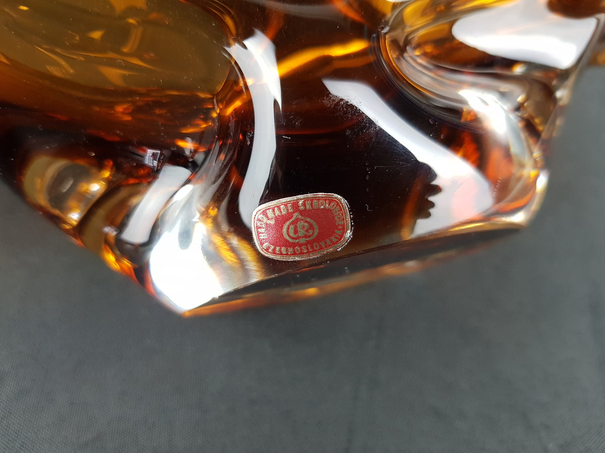 Vintage JAN BERANEK Glass Bowl from Czech Slovakia 1960s