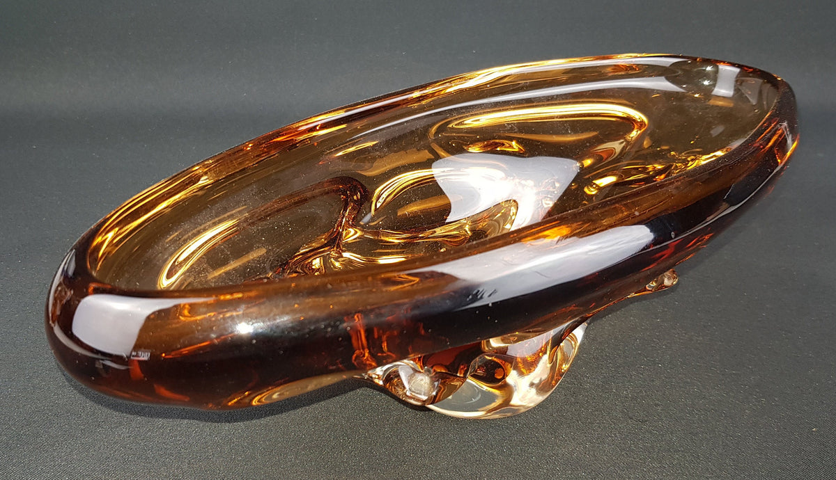 Vintage JAN BERANEK Glass Bowl from Czech Slovakia 1960s