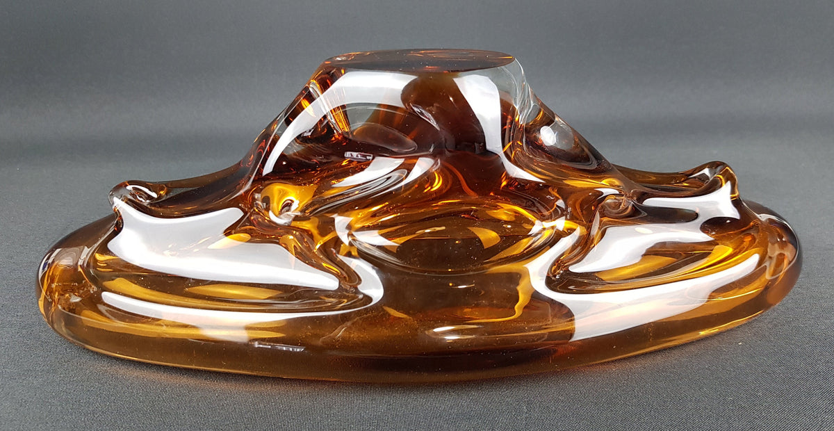 Vintage JAN BERANEK Glass Bowl from Czech Slovakia 1960s