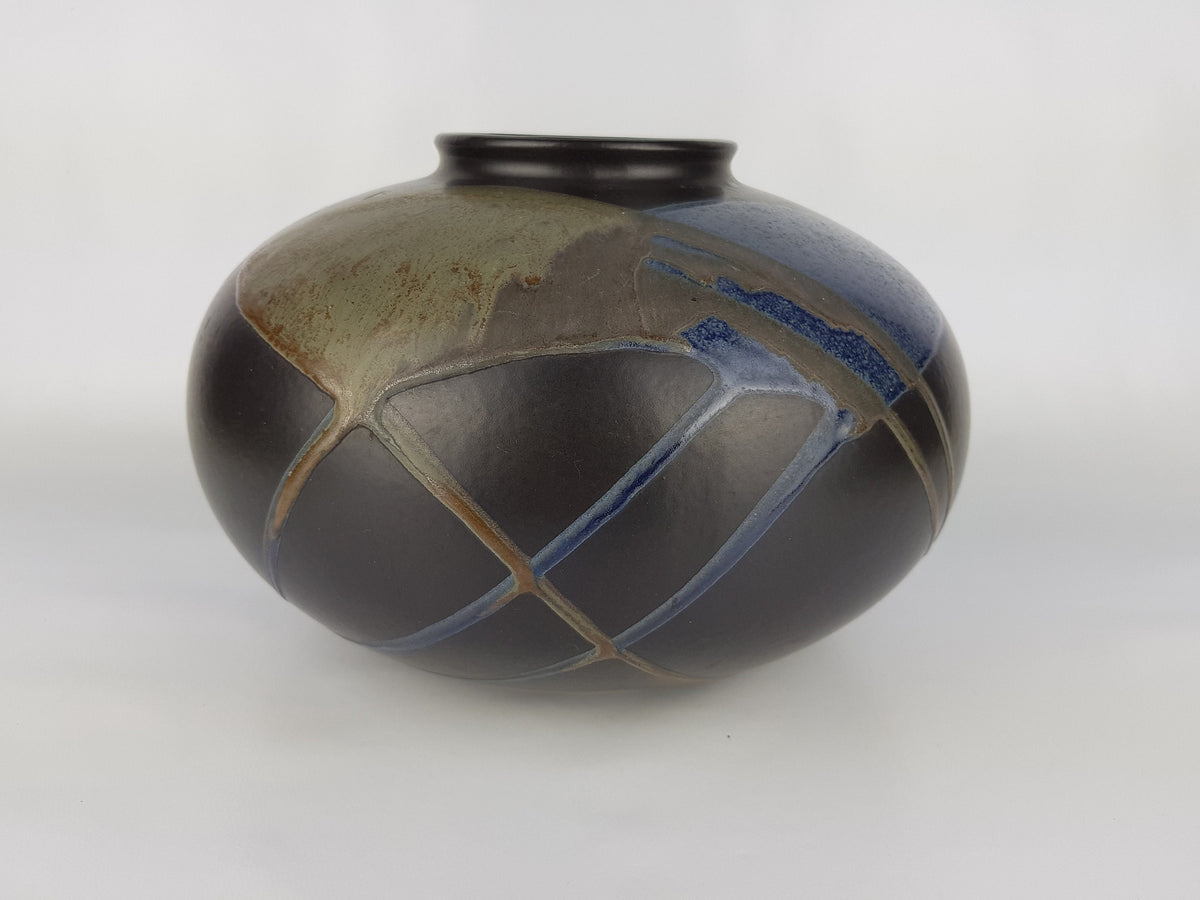 Vintage BAY KERAMIK Fat Lava XL Disk Vase West German Pottery 690-17