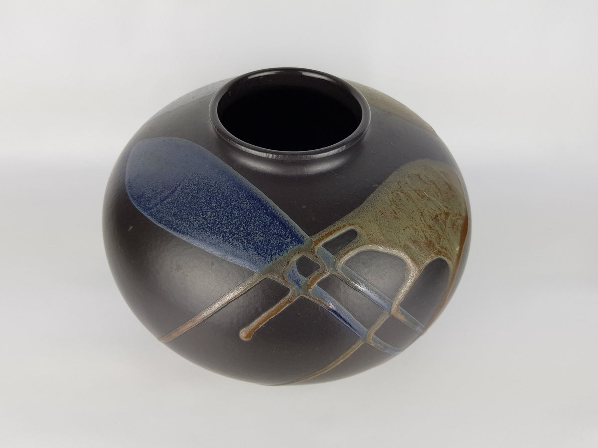 Vintage BAY KERAMIK Fat Lava XL Disk Vase West German Pottery 690-17