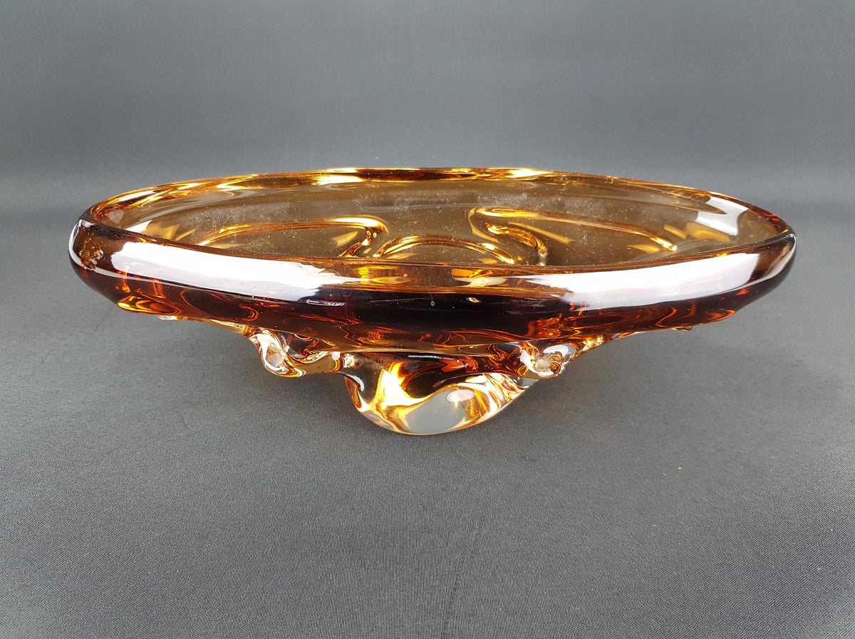 Vintage JAN BERANEK Glass Bowl from Czech Slovakia 1960s