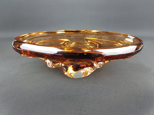 Vintage JAN BERANEK Glass Bowl from Czech Slovakia 1960s