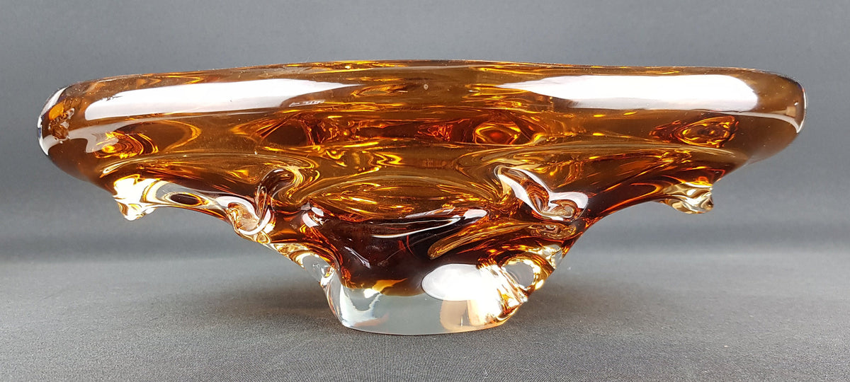 Vintage JAN BERANEK Glass Bowl from Czech Slovakia 1960s