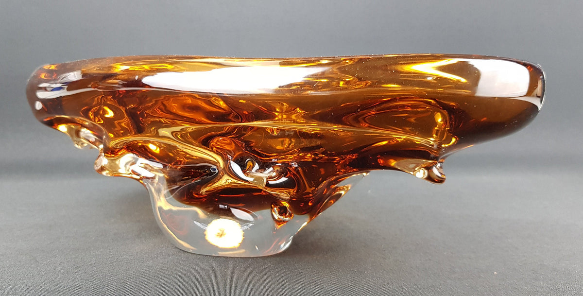 Vintage JAN BERANEK Glass Bowl from Czech Slovakia 1960s