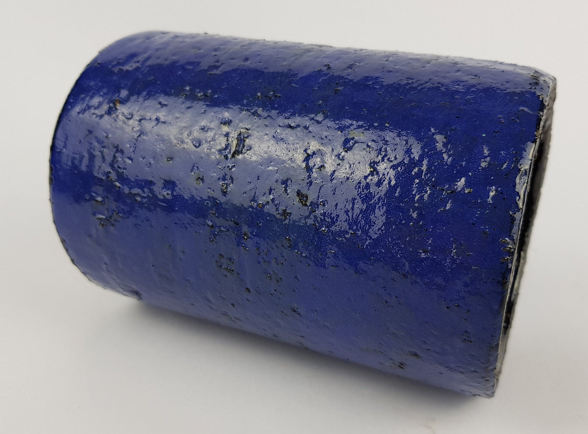 Vintage STUDIO ART POTTERY Blue Cylinder Design Vase